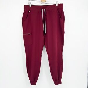 FIGS Technical Collection Womens‎ Zamora Jogger Nursing Scrub Pants Burgundy XL